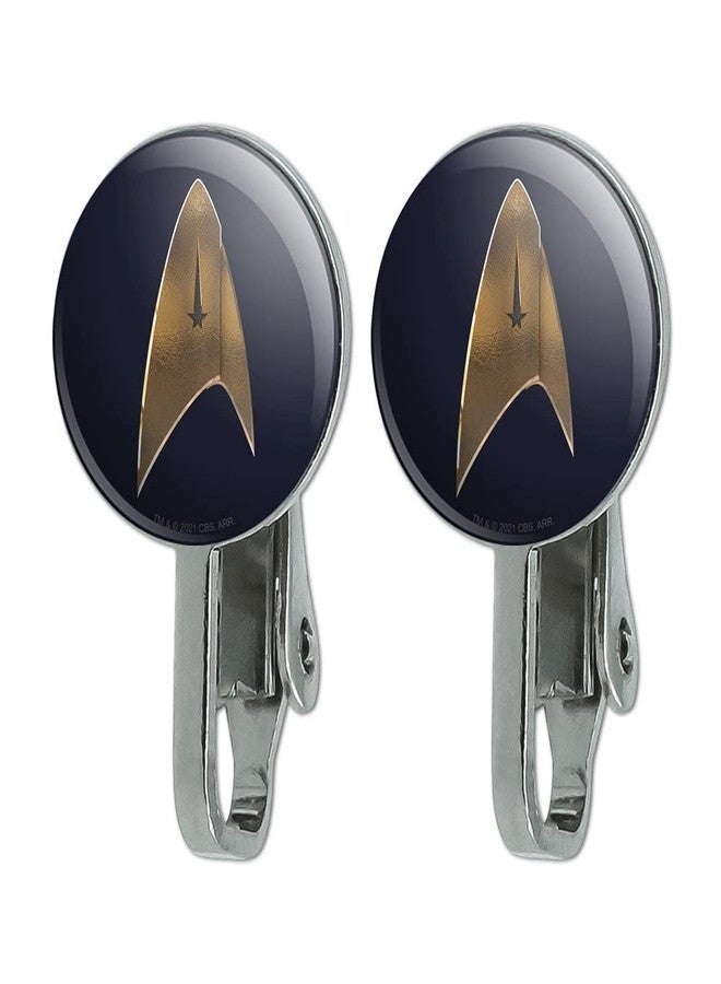 GRAPHICS & MORE Star Trek Discovery Delta Shield Novelty Clip-On Stud Earrings - Image 1