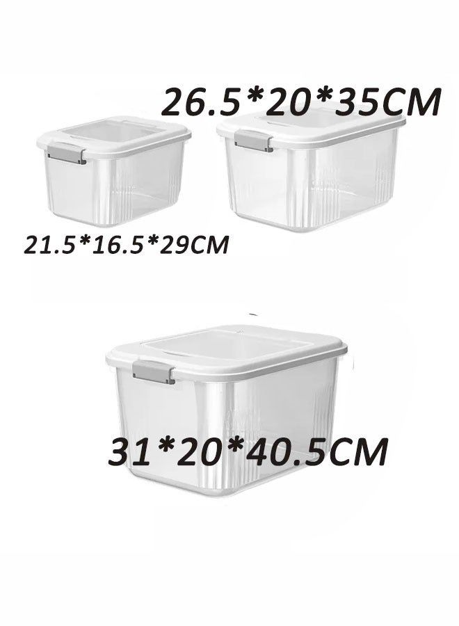 Arabest Rice Storage Container, Household Rice Barrel, Clear Plastic Grain barrel1 PC(7.5kg/12.5kg/17.5kg) with sending measuring cups,Kitchen multifunctional grain container  - Image 2