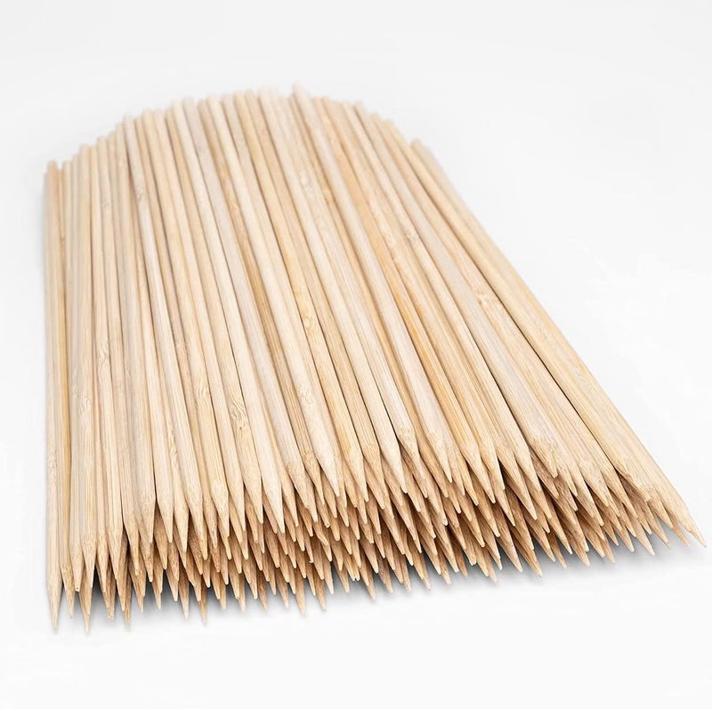 ROYALS 60pc Bamboo Skewers Sticks 6 inch Frying, Grilling, Roasting Skewer Barbeque Grilling Stick - Image 4