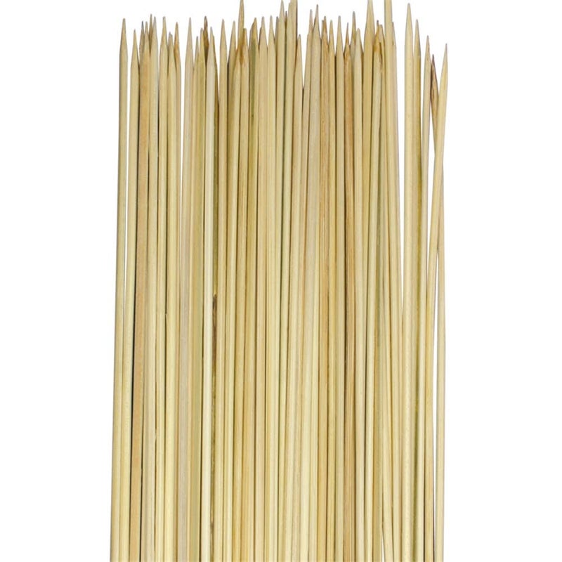 ROYALS 60pc Bamboo Skewers Sticks 6 inch Frying, Grilling, Roasting Skewer Barbeque Grilling Stick - Image 1