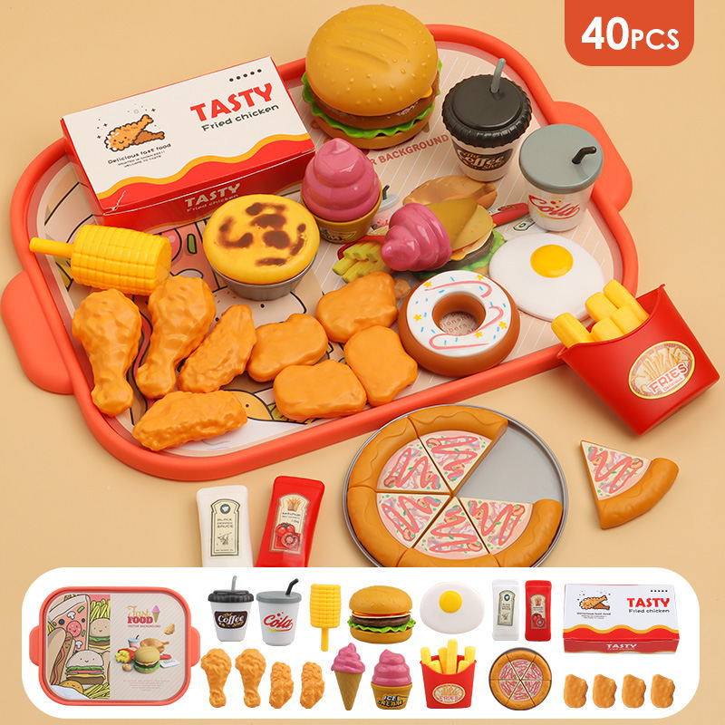 general Red Burger Play Tent for Kids - Simulated Fast Food Restaurant Toy with Interactive Window - Image 1