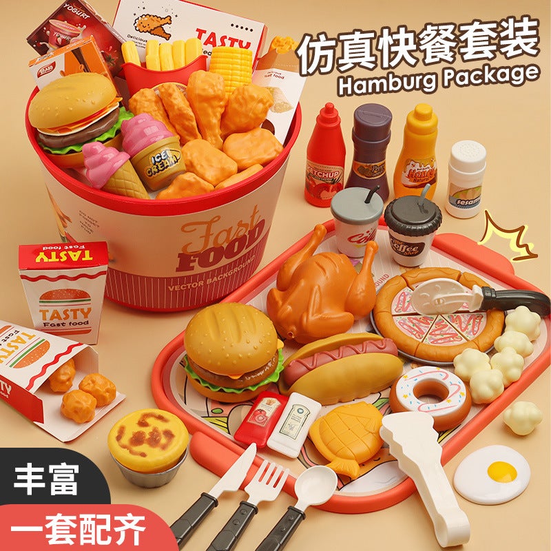 general Red Burger Play Tent for Kids - Simulated Fast Food Restaurant Toy with Interactive Window - Image 2