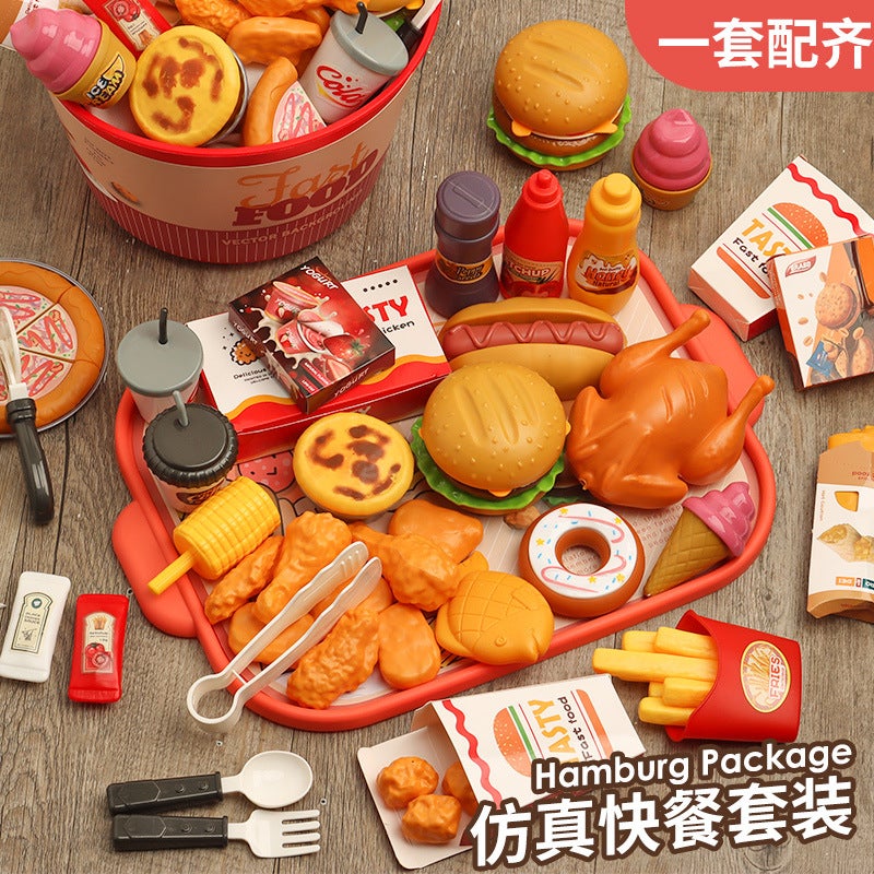 general Red Burger Play Tent for Kids - Simulated Fast Food Restaurant Toy with Interactive Window - Image 3