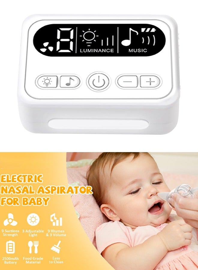 Baby Nasal Aspirators, Hospital Grade Nose Sucker with 9 Levels Suction,Electric Baby Nasal Aspirator,Rechargeable with Night Light and Nursery Rhyme , BPA Free, Food-Grade Silicone Tips - Image 5