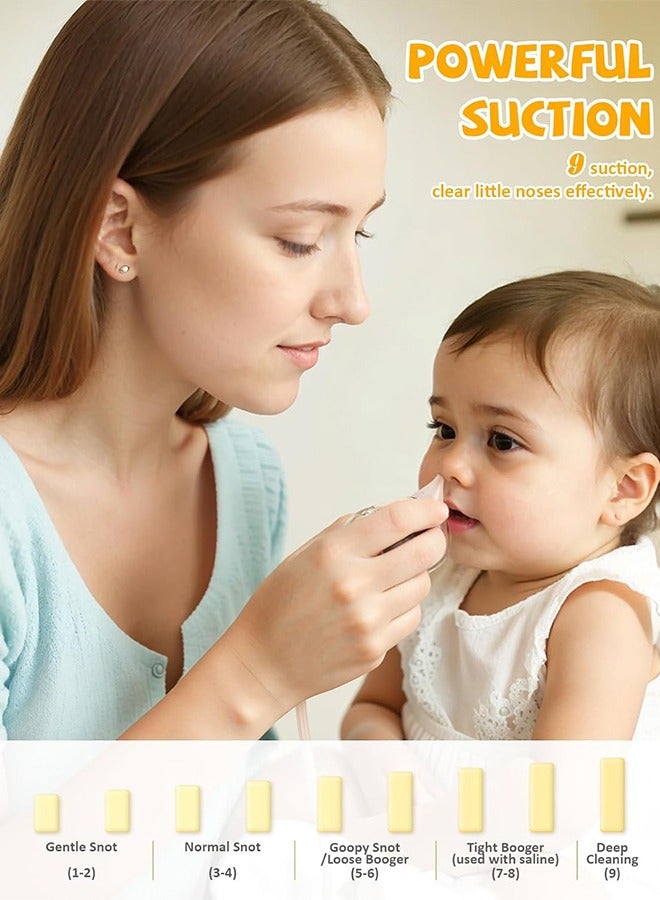 Baby Nasal Aspirators, Hospital Grade Nose Sucker with 9 Levels Suction,Electric Baby Nasal Aspirator,Rechargeable with Night Light and Nursery Rhyme , BPA Free, Food-Grade Silicone Tips - Image 3