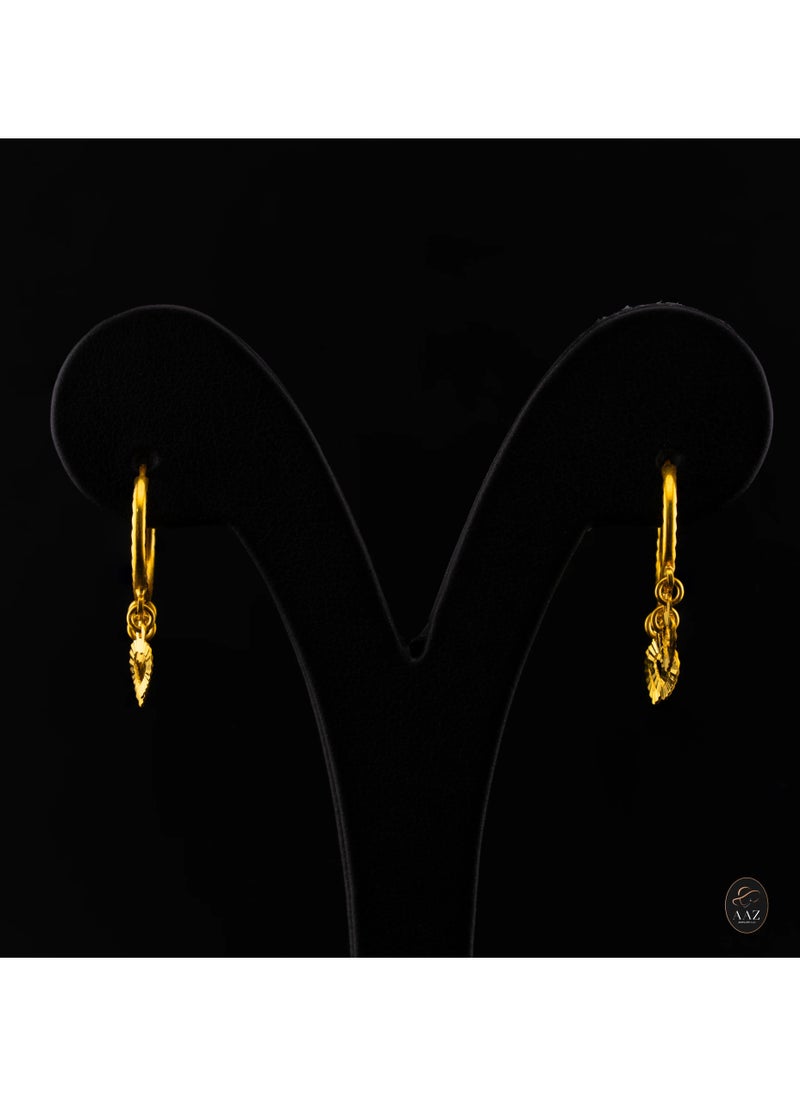 AAZ Jewellery L.L.C - Three Hearts 22K Gold Hoop Earrings - Image 1