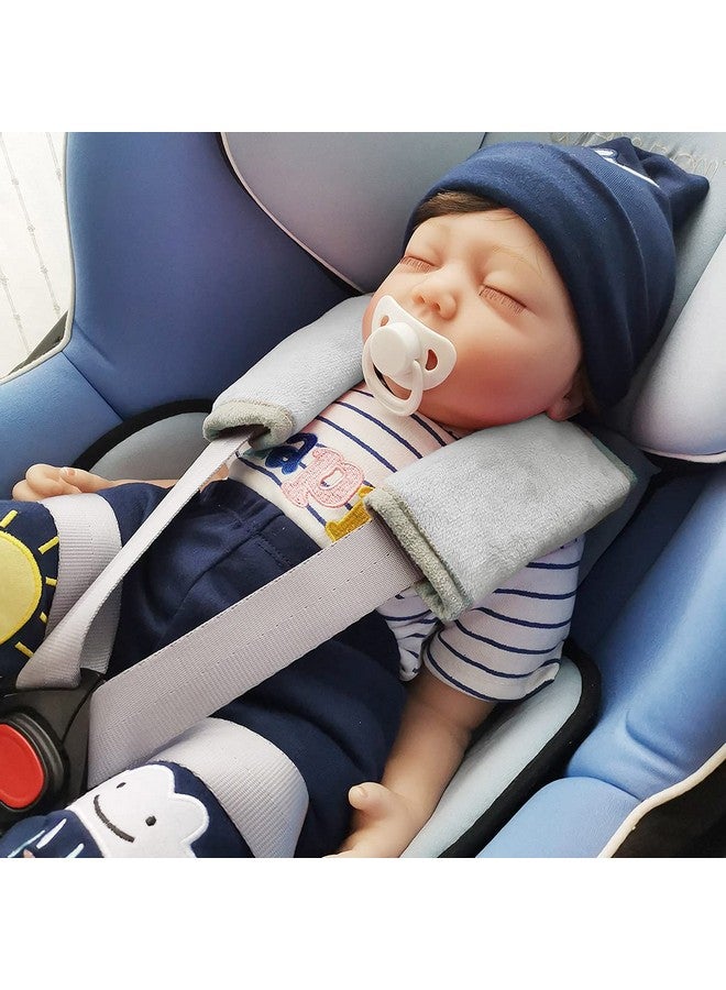 ICOPUCA Car Seat Strap Covers for Baby Kids, Seat Belt Covers Strap Pads Cushion for boy Girl, Protect Neck and Shoulder rubbing, Anti-Slip Design, Universal for Stroller/Carrier/Pushchair Grey - Image 3