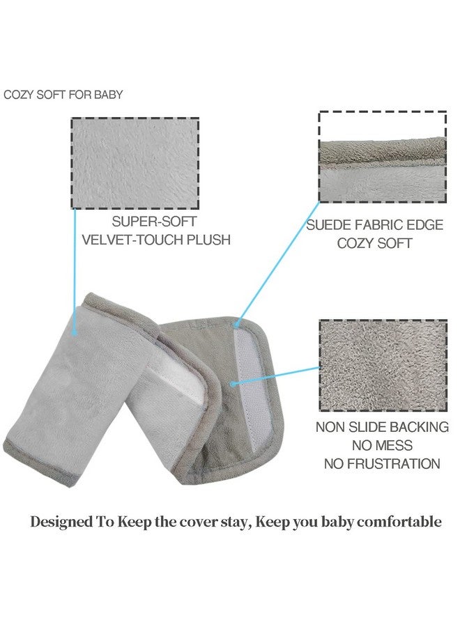 ICOPUCA Car Seat Strap Covers for Baby Kids, Seat Belt Covers Strap Pads Cushion for boy Girl, Protect Neck and Shoulder rubbing, Anti-Slip Design, Universal for Stroller/Carrier/Pushchair Grey - Image 5