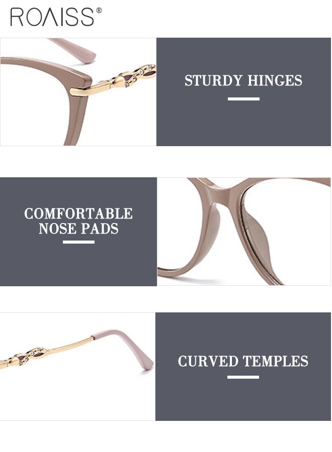 roaiss Women's Color Changing Blue Light Blocking Glasses Blue Light Filter Computer Reading Gaming TV Phones Cat Eye Fashion Eyeglasses Anti Eyestrain Headache Eyewear 52mm - Image 5