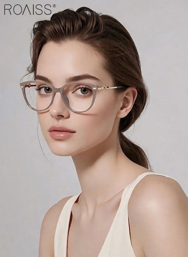 roaiss Women's Color Changing Blue Light Blocking Glasses Blue Light Filter Computer Reading Gaming TV Phones Cat Eye Fashion Eyeglasses Anti Eyestrain Headache Eyewear 52mm - Image 2