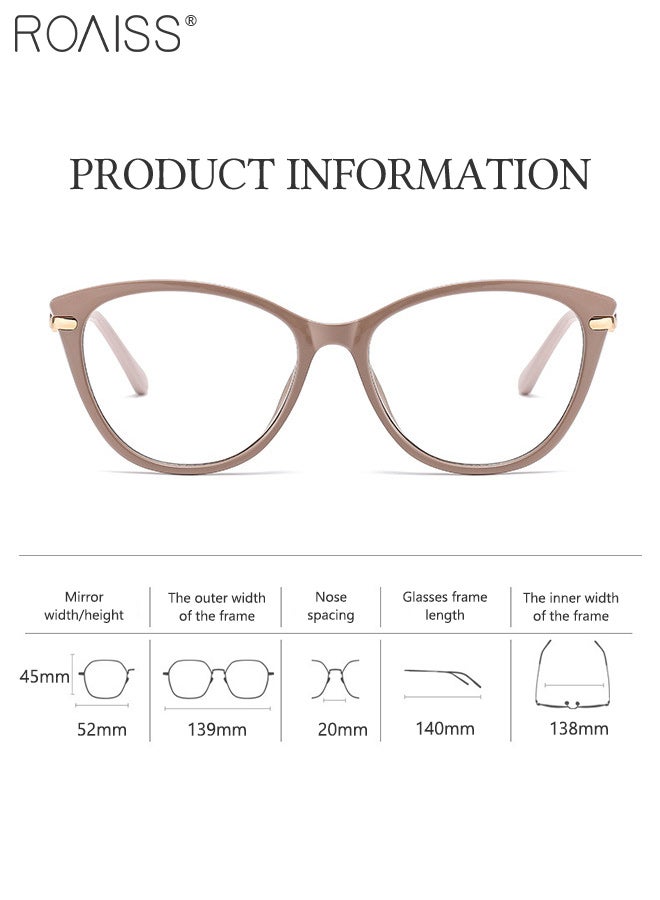 roaiss Women's Color Changing Blue Light Blocking Glasses Blue Light Filter Computer Reading Gaming TV Phones Cat Eye Fashion Eyeglasses Anti Eyestrain Headache Eyewear 52mm - Image 3