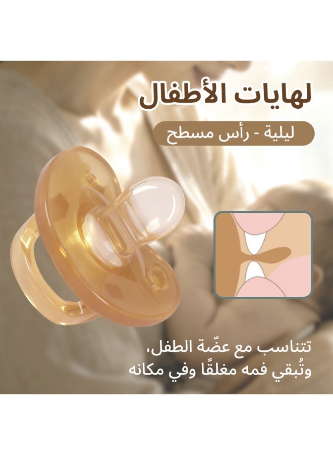 بي بي مور لهاية سيليكون للأطفال مع علبة تخزين ومشبك مانع للسقوط – طرف مسطّح للاستخدام الليلي، سيليكون سائل بدرجة غذائية خالٍ من BPA، ناعم مع فتحات تهوية، تصميم من قطعة واحدة، مناسب لعمر 0–24 شهرًا - Image 2