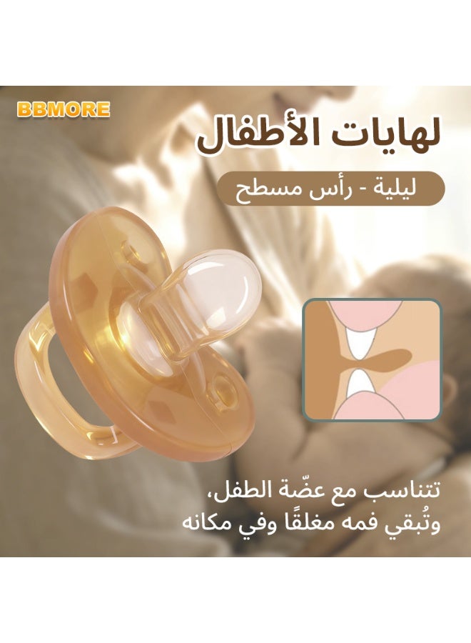 BBMORE Silicone Baby Pacifier with Storage Case and Anti-Drop Clip – Flat Tip for Nighttime, BPA-Free Food-Grade Liquid Silicone, Soft, Breathable Vents, One-Piece Design, 0-24 Months - Image 2