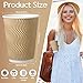 Foaincore 200 Pack 12 oz Brown Paper Cups Disposable Ripple Insulated Hot Beverage Cups for Coffee Tea Hot Chocolate Cold Drinks Party Events - Image 4