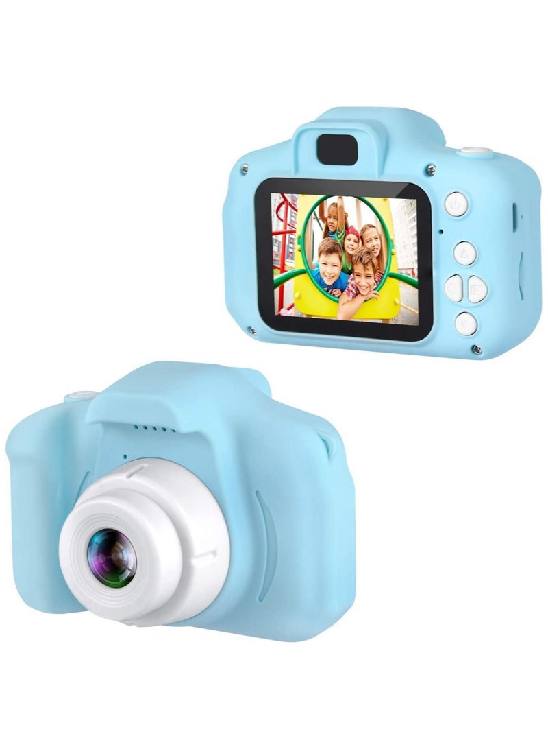 Kids Camera Gifts For 4-8 Year Old Kids Shockproof Camera Mini Child Camcorder For Little Kid With Soft Silicone Shell For Outdoor Play Blue - Image 2
