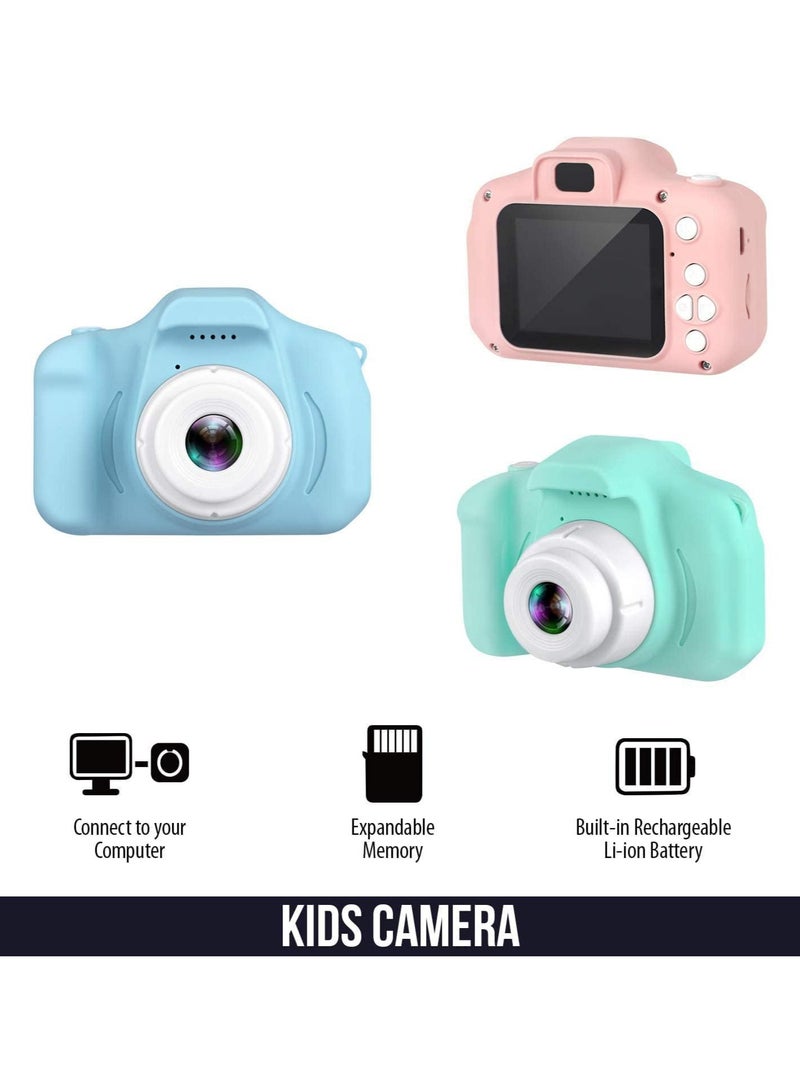 Kids Camera Gifts For 4-8 Year Old Kids Shockproof Camera Mini Child Camcorder For Little Kid With Soft Silicone Shell For Outdoor Play Blue - Image 3