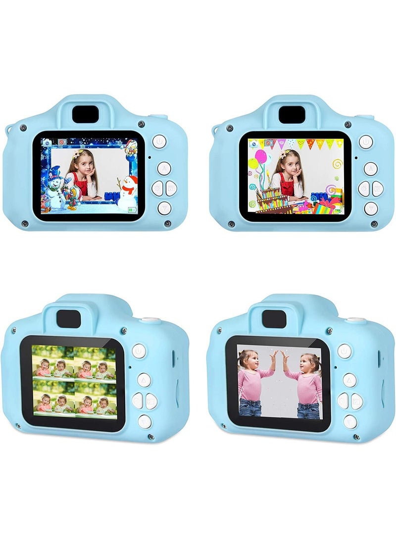 Kids Camera Gifts For 4-8 Year Old Kids Shockproof Camera Mini Child Camcorder For Little Kid With Soft Silicone Shell For Outdoor Play Blue - Image 5