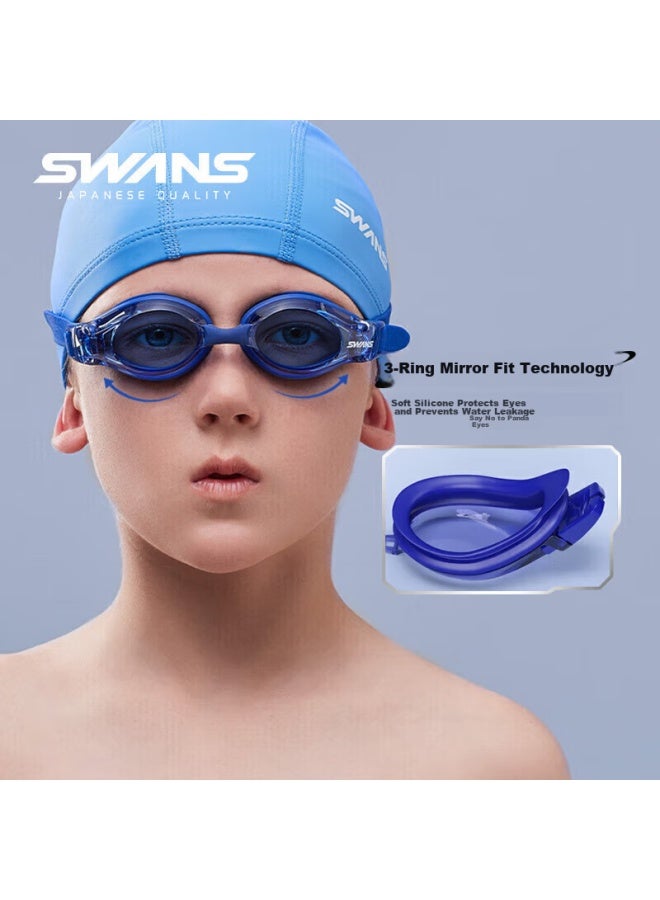 Swans Children's Swimming Goggles, High-definition Anti-fog Waterproof, For Boys And Girls, Youth Professional Training Swim Gl, Blue - Image 1