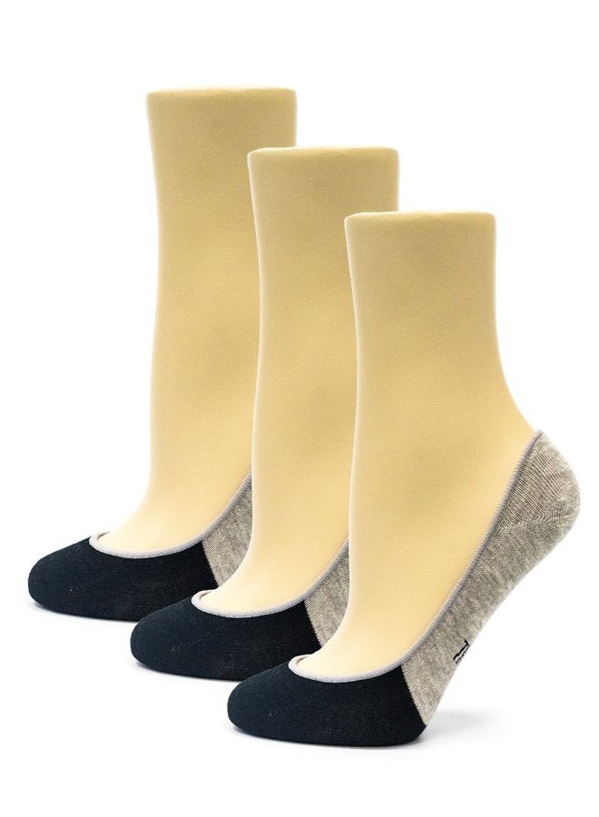 Thirty48 Women's Premium No Show Socks with Non Slip Grip(One Size (6-9), Black(3 Pairs)) - Image 3