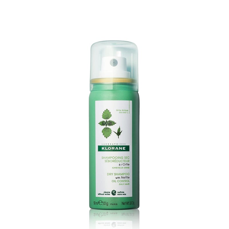 Klorane Dry Shampoo with Nettle for Oily Hair and Scalp Regulates Oil Production Paraben  SulfateFree Travel Size 1 oz