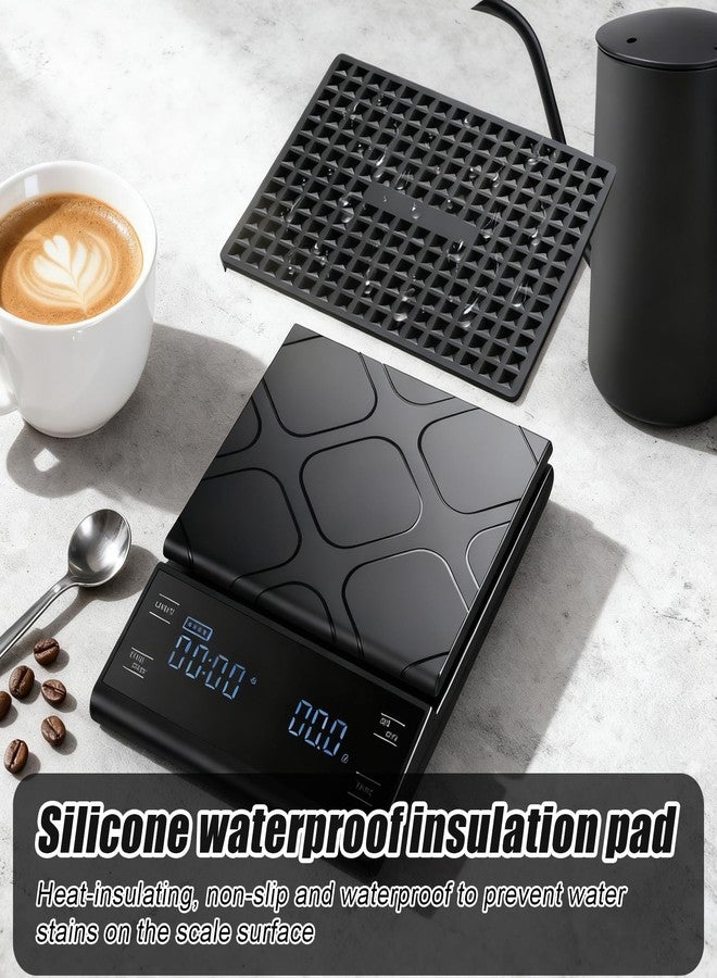 swihorab Rechargeable Coffee Scale with Timer, 5kg/0.1g Precision Pour Over Drip Espresso Scale for French Press, Digital Kitchen Scale with Auto Tare, Lit LCD Display and Silicone Cover - Image 3