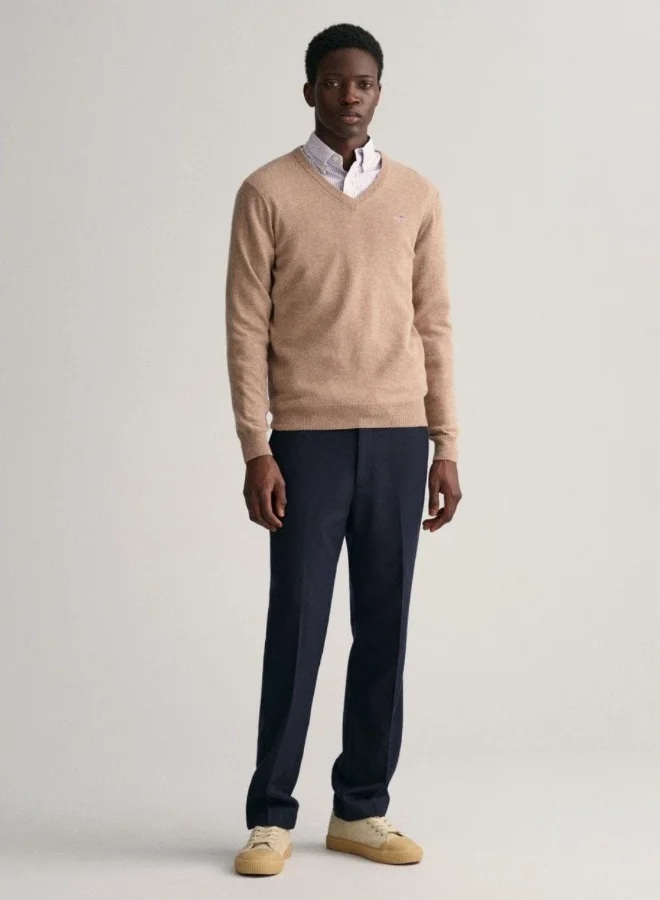 GANT Gant Superfine Lambswool V-Neck Sweater