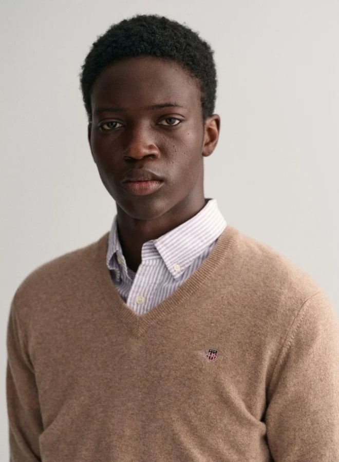 GANT Gant Superfine Lambswool V-Neck Sweater
