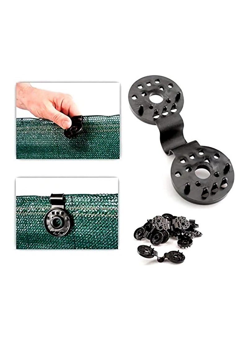 Bukela - Making Tech Plastic Clips for Shade Cloth, Sun Shade Netting Clips, Sun Shade Cloth Clips, Anti Bird Netting, Garden Netting Black (Round, 20pcs) - Image 1