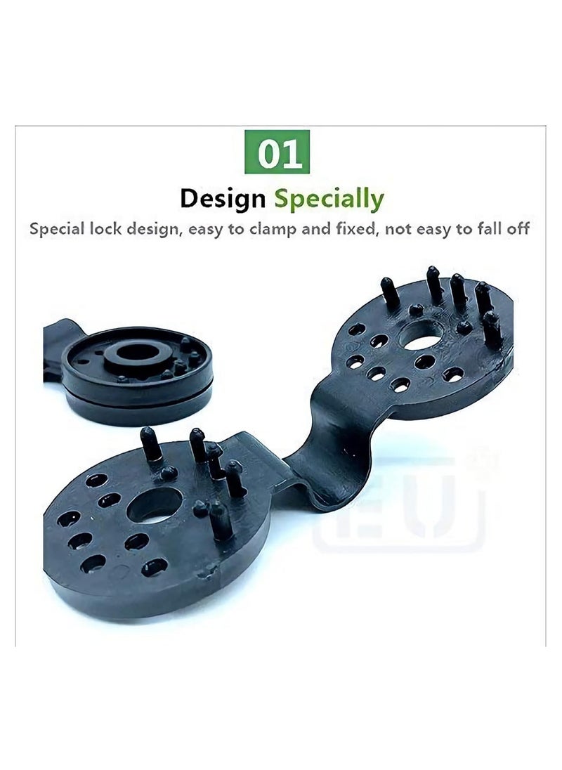 Bukela - Making Tech Plastic Clips for Shade Cloth, Sun Shade Netting Clips, Sun Shade Cloth Clips, Anti Bird Netting, Garden Netting Black (Round, 20pcs) - Image 1