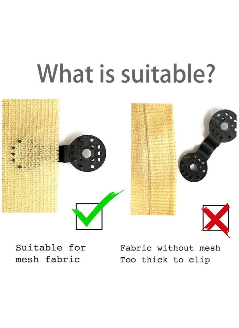 Bukela - Making Tech Plastic Clips for Shade Cloth, Sun Shade Netting Clips, Sun Shade Cloth Clips, Anti Bird Netting, Garden Netting Black (Round, 20pcs) - Image 1