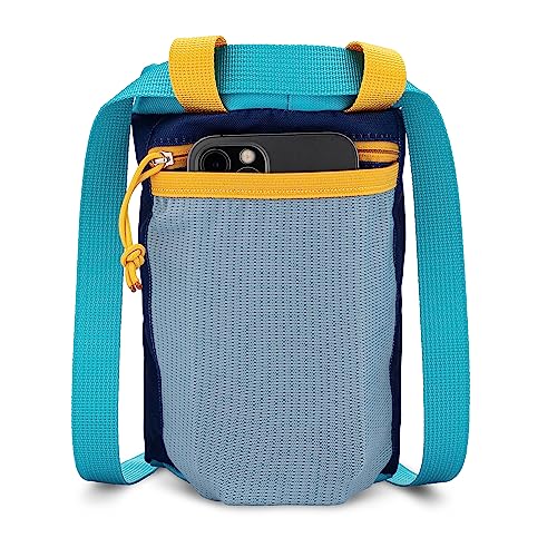 Oso Supply Co - Chalk Bag for Rock Climbing, Bouldering Chalk Bag Bucket with Quick-Clip Belt, Zippered Pockets and Pouch - Perfect Indoor/Outdoor Rock Climbing Gear Equipment (Powder Blue/Yellow) - Image 3