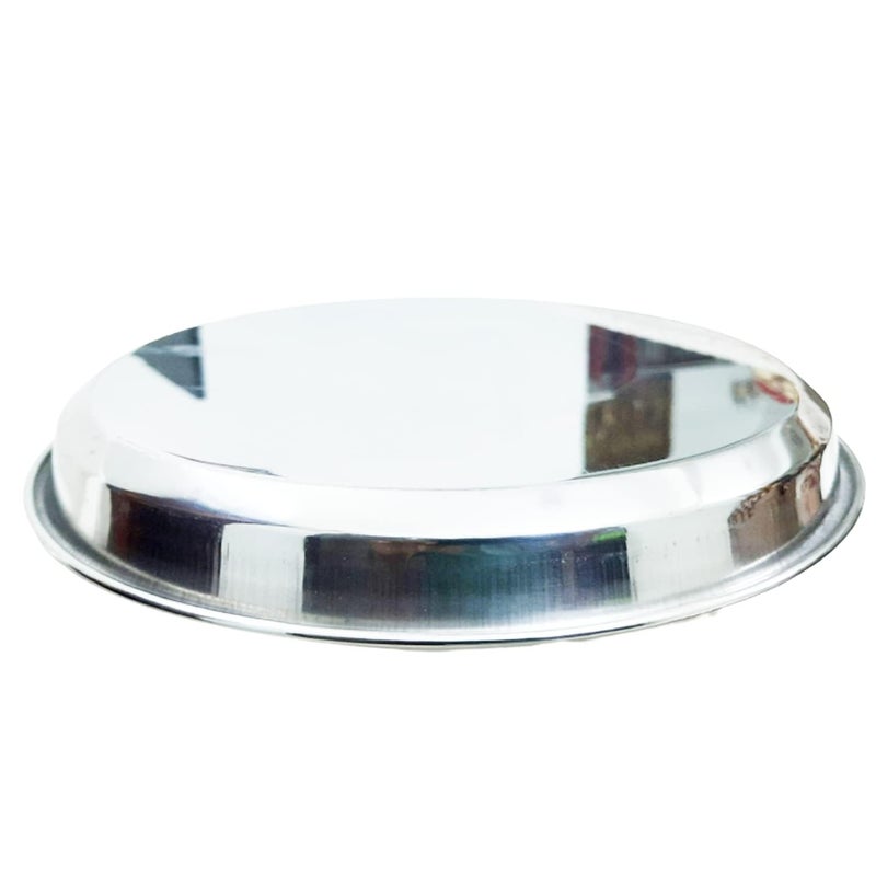 Yoshiva Stainless Steel Dinner Rice Plate, Traditional Lunch/Dinner Serving Thali Bottom Curved Thali for Home (10.5x27x2.5cm) (2) - Image 4