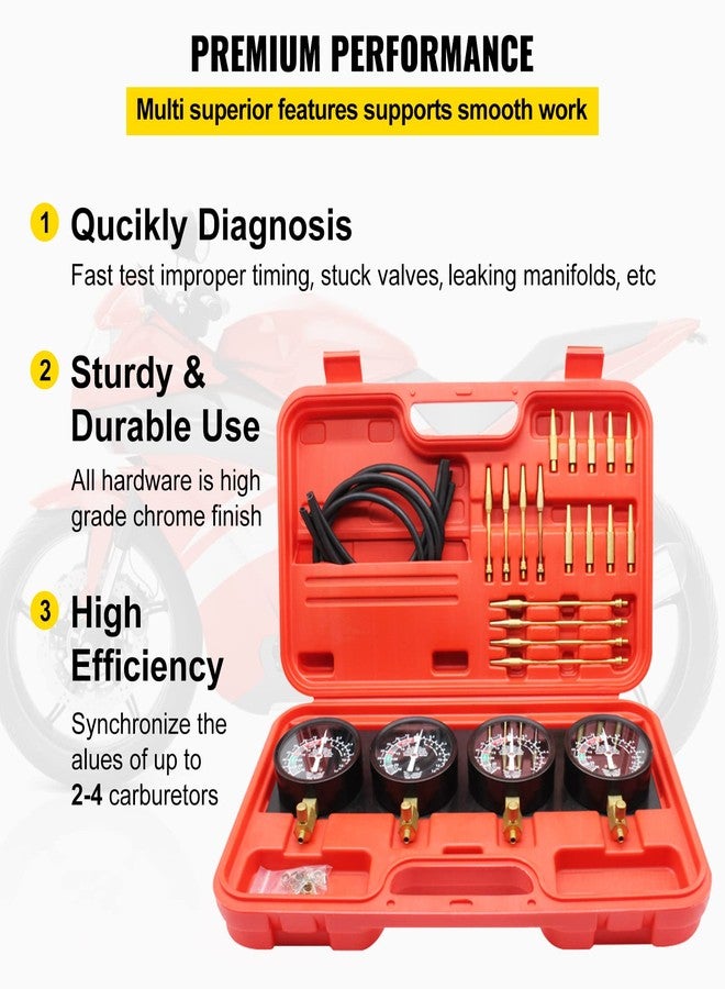 VEVOR Fuel Vacuum Carburetor Synchronize Tool Kit Fuel Vacuum Carburetor Synchronizer carb sync Gauge Set with Rubber Hose - Image 4