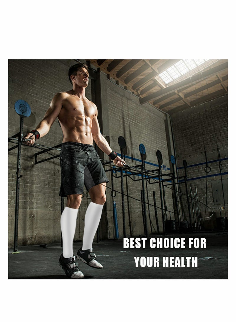 SOLARAE جوارب ضغط، 4 أزواج للنساء والرجال، 20-30 مم زئبقي هي الأفضل للرياضة، السفر، الجري، اللياقة البدنية، تقليل ألم الساقين، استعادة أسرع L/XL - Image 3