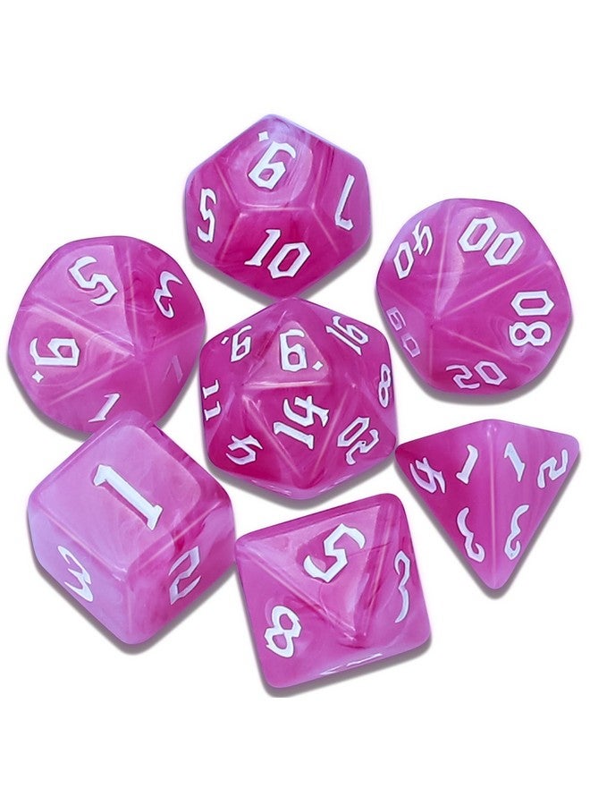 CiaraQ CiaraQ DND Polyhedral Dice Set for Dungeons and Dragons RPG MTG Role Playing Table Games-with 1 Dice Pouch (Pink Gradient)  - Image 1
