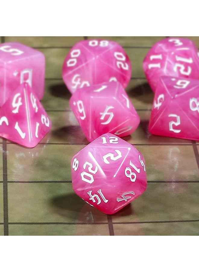 CiaraQ CiaraQ DND Polyhedral Dice Set for Dungeons and Dragons RPG MTG Role Playing Table Games-with 1 Dice Pouch (Pink Gradient)  - Image 3
