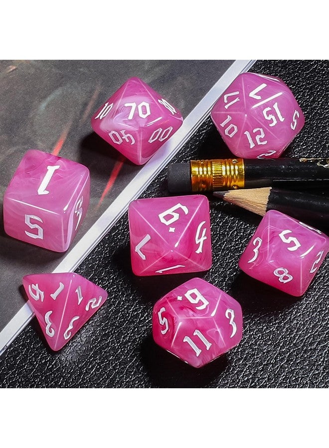 CiaraQ CiaraQ DND Polyhedral Dice Set for Dungeons and Dragons RPG MTG Role Playing Table Games-with 1 Dice Pouch (Pink Gradient)  - Image 5