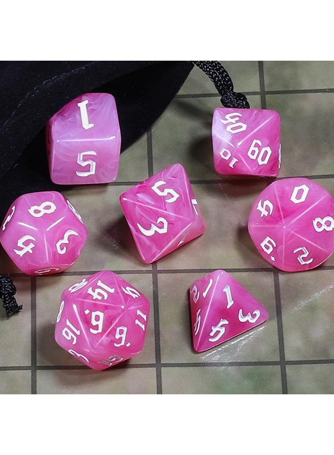 CiaraQ CiaraQ DND Polyhedral Dice Set for Dungeons and Dragons RPG MTG Role Playing Table Games-with 1 Dice Pouch (Pink Gradient)  - Image 4