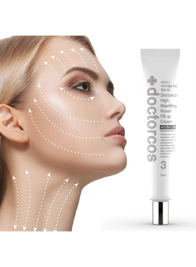 DOCTORCOS High Repelling Power Fill-up Wrinkle Cream for Women (1.7 oz) | Full Face and Under Eye Lifting Cream for Wrinkles | Fine Line Cream For Day and Night Use | Korean Skin Care Products
