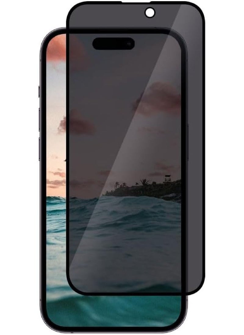Captaintech iPhone 15 Plus Privacy Screen Protector Anti-Spy Tempered Glass Film 9H Hardness Scratch Resistant Bubble Free Anti Spy Tempered Glass  - Image 1