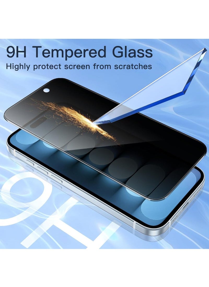 Captaintech iPhone 15 Plus Privacy Screen Protector Anti-Spy Tempered Glass Film 9H Hardness Scratch Resistant Bubble Free Anti Spy Tempered Glass  - Image 5