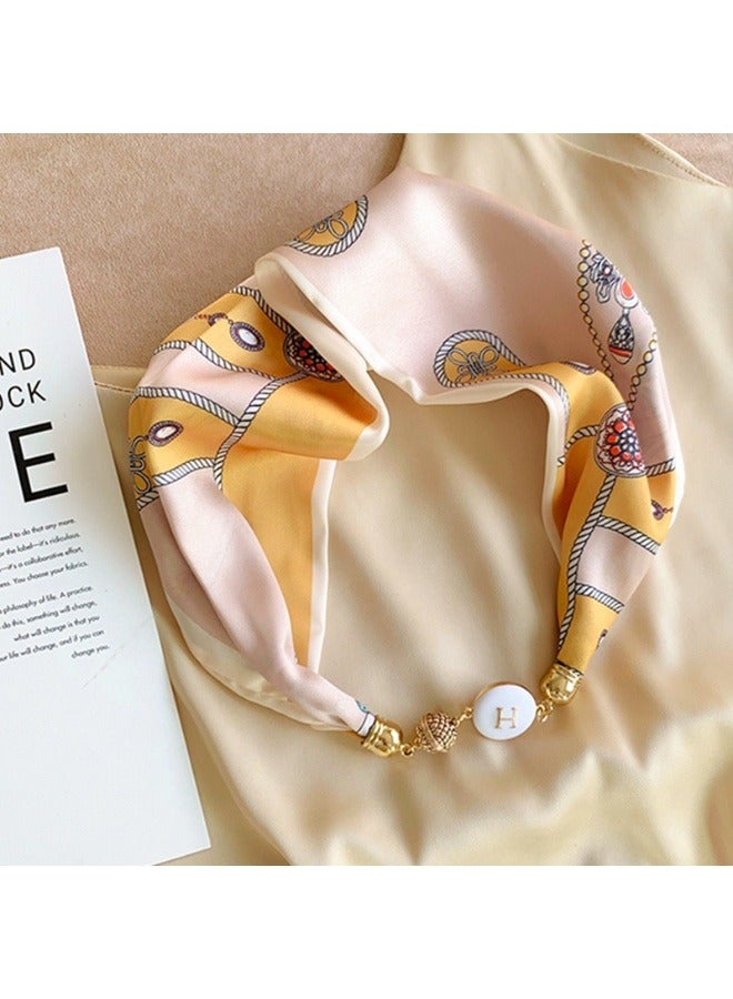 وشاح قلادة مغناطيسي أنيق للنساء، وشاح، مناسب أيضًا لعصابات الرأس، وعصابات الرأس، وإكسسوارات الشعر المطبوعة.