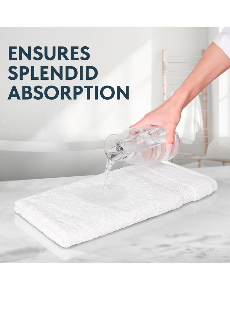 White Classic WhiteClassic Luxury Cotton Washcloths - Large Hotel Spa Bathroom Face Towel | 12 Pack | White - Image 2