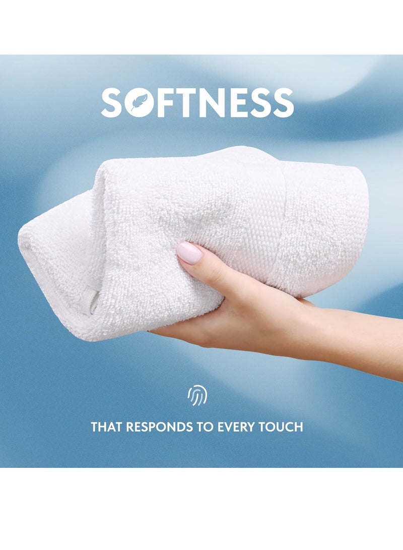 White Classic WhiteClassic Luxury Cotton Washcloths - Large Hotel Spa Bathroom Face Towel | 12 Pack | White - Image 3