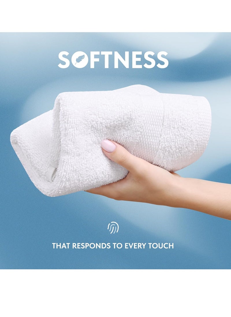 White Classic WhiteClassic Luxury Cotton Washcloths - Large Hotel Spa Bathroom Face Towel | 12 Pack | White  - Image 3