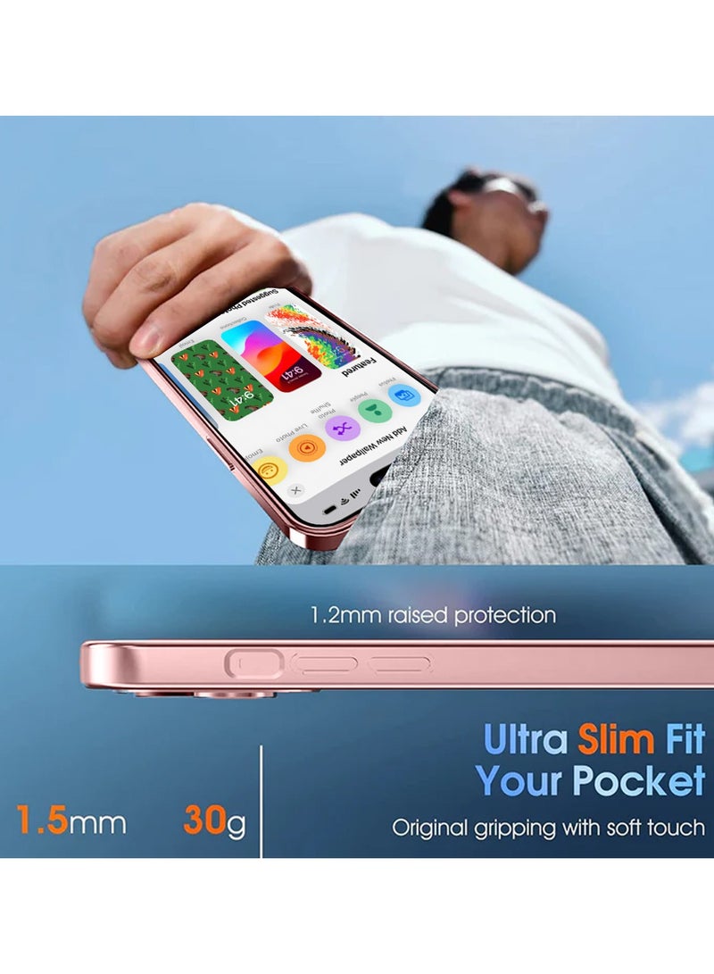 Wtech TPU Magsafe With Large Finger Hand Ring Grip Raised Bavel Camera Hole Luxury Plating Case Cover For Apple iPhone 15 2023 Rose Gold - Image 5