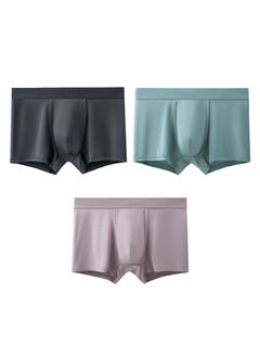 60 Lanjing modal mens underwear waist antibacterial breathable boxers Zhongshan manufacturers spot wholesaleDark Gray + peacock blue + Bean sand color Dark Gray + peacock blue + Bean sand color