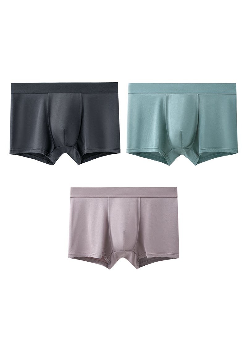 Generic - 60 Lanjing modal mens underwear waist antibacterial breathable boxers Zhongshan manufacturers spot wholesaleDark Gray + peacock blue + Bean sand color Dark Gray + peacock blue + Bean sand color - Image 1
