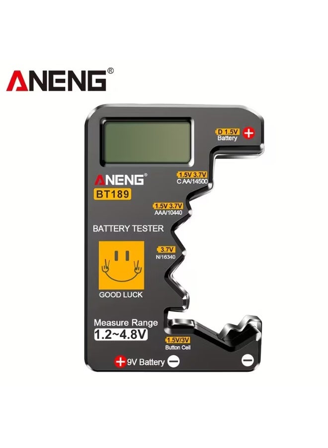 ANENG Battery Tester for 9V, 6F22, 1.5V, 3V Button Batteries - Digital Display, ABS Material, No Battery Included, Ideal for C, AA, AAA, D, N, Battery Indicator Light, Battery Tester|Digital Display Tester|Durable Construction, Battery Tester - Image 1