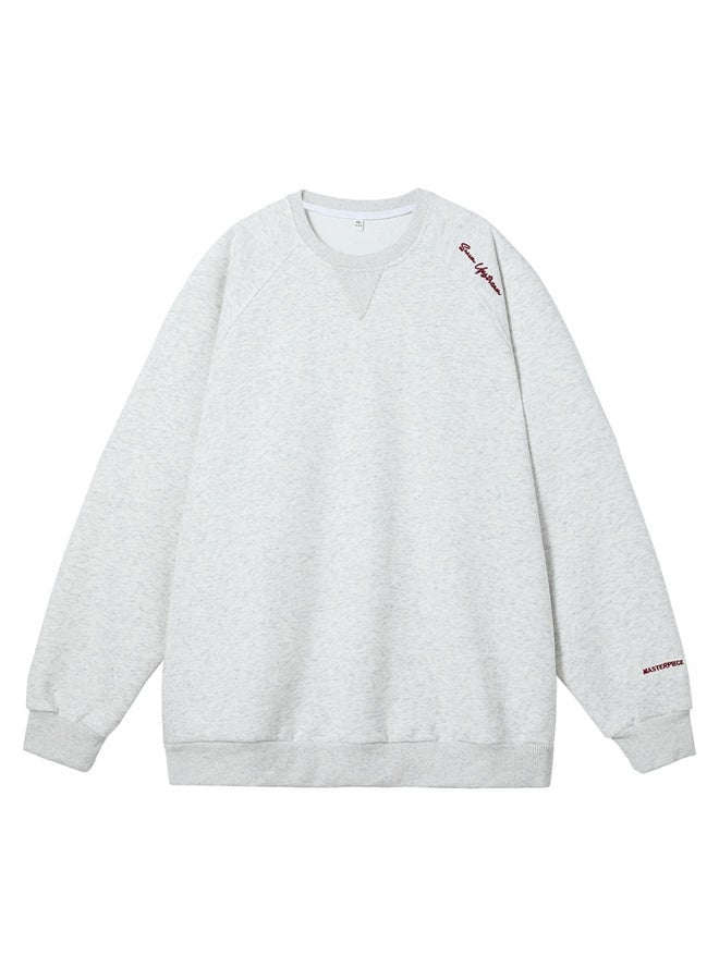 NIBEMINENT Structural Splicing Round Neck Sweatshirt Men's American Letter Embroidery Raglan Sleeve Hoodie Loose Jacket Casual - Image 1